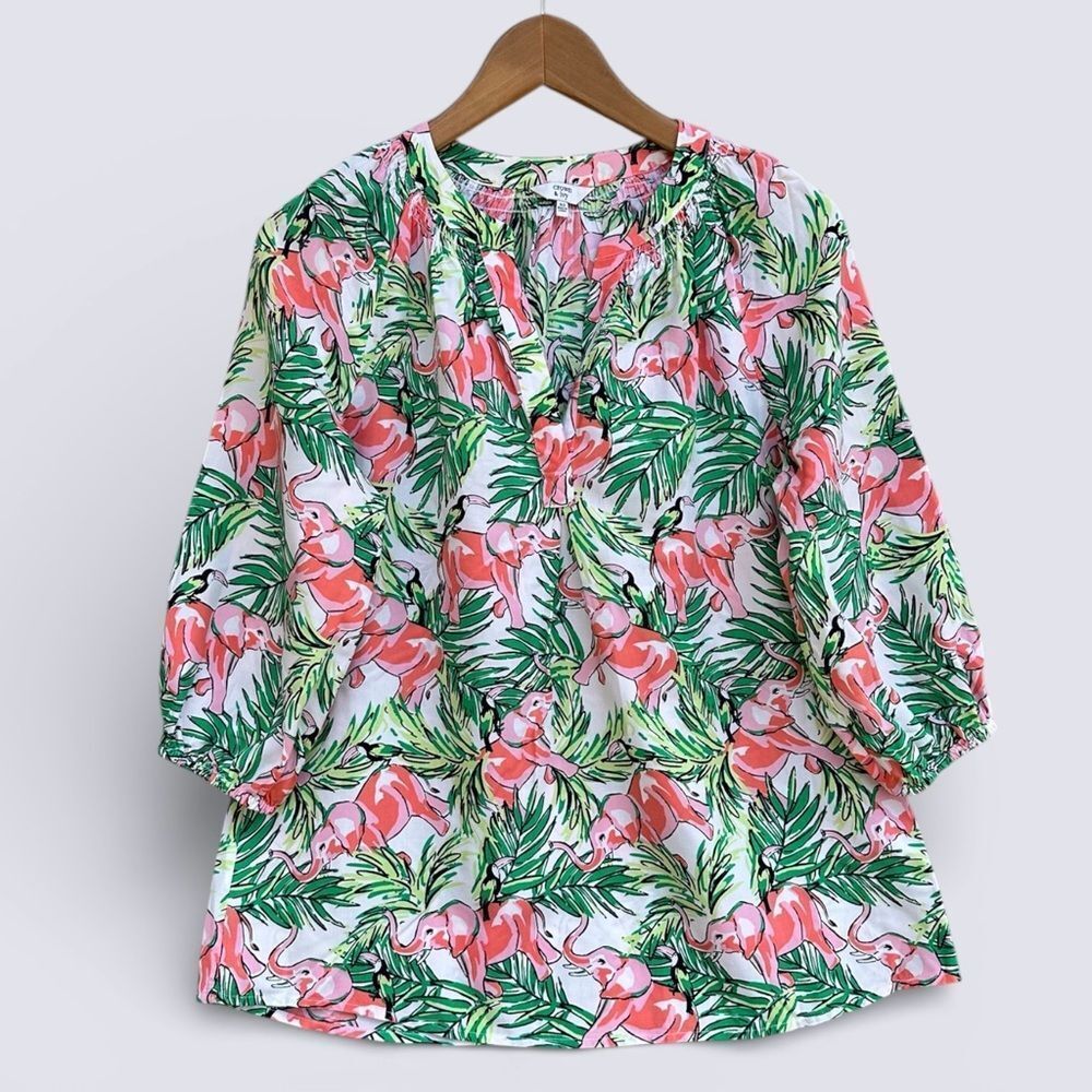 🎉5 for $45🎉Crown Ivy top blouse shirt size XS elephant rint
